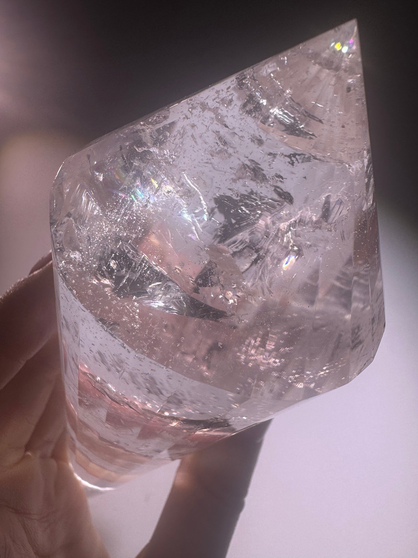 Lemurian Vogel-Cut Crystal with 24 Facets – 19.5 cm, 473 g | Rainbow
