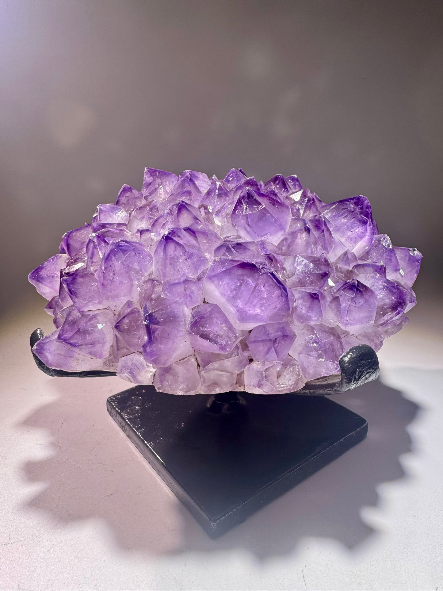 Exklusive Amethyst Blüte/Blume 14.5cm – 1.42kg | Perfekte Spitzen mit Phantomen | Stalaktit Unikat aus Uruguay