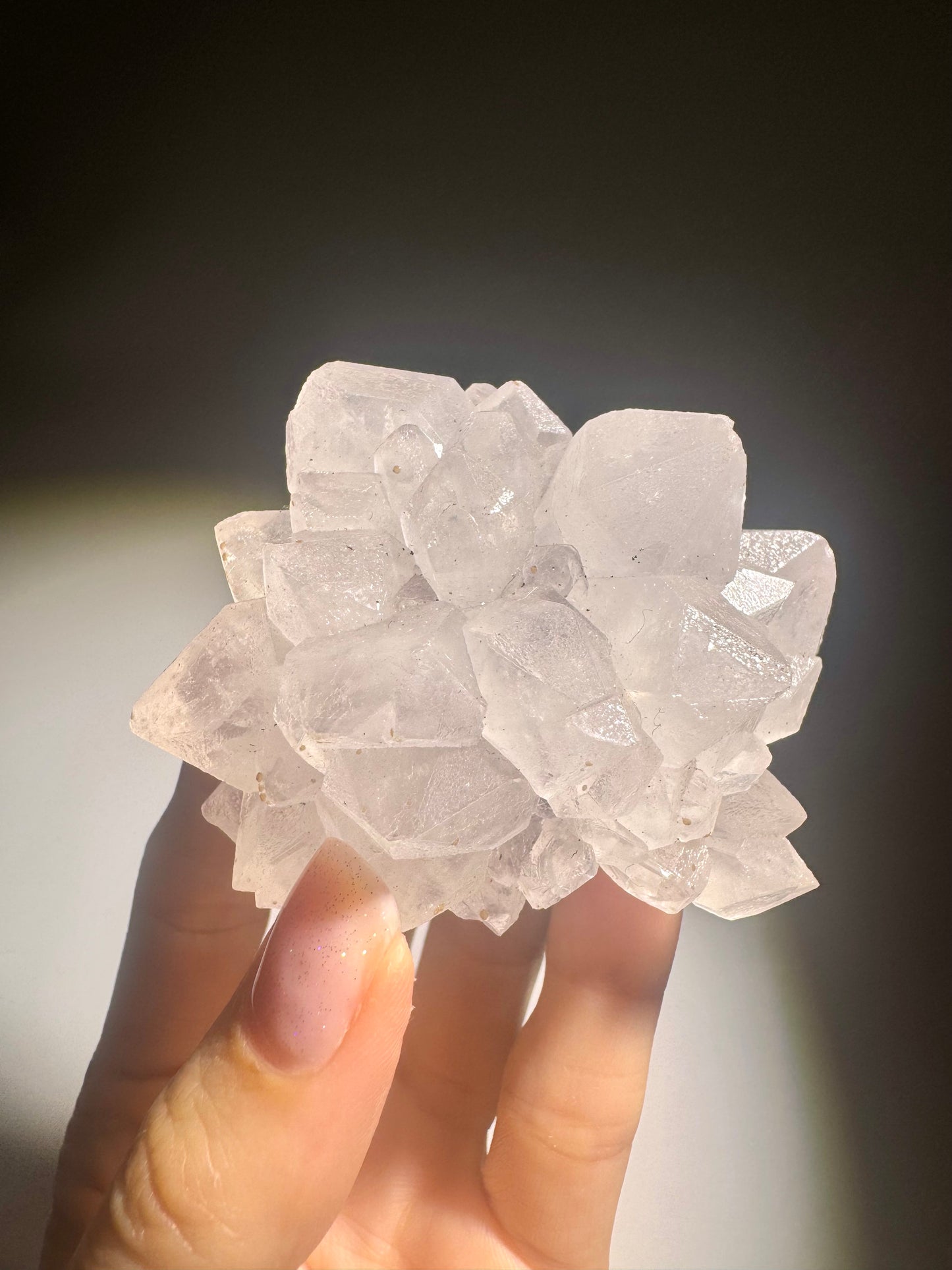 Exklusive Quarzblüte 7.3cm – Stalaktit Unikat aus Uruguay | Weiss & Transparent | Edelstein Raritä