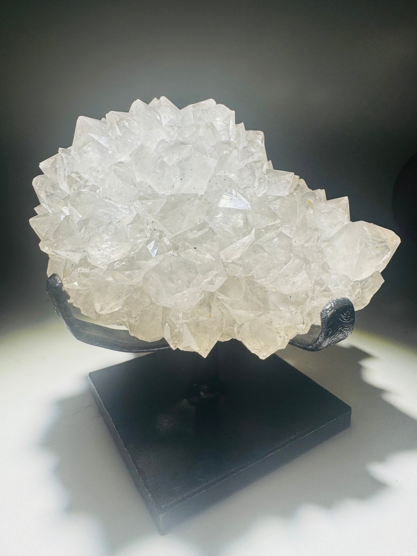 Grosse weisse Quarz Blume 11.5cm – Stalaktit Unikat aus Uruguay | Transparent & klar | Edelstein Rarität