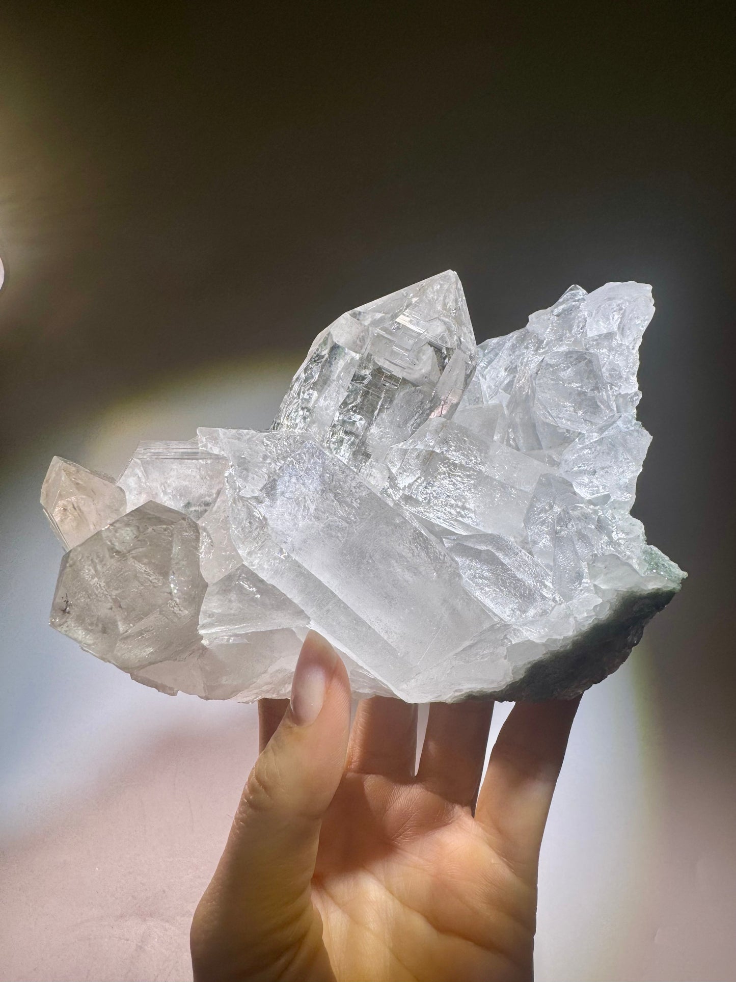 Exklusiver Himalaya Kristallstufe 💎 extra klar in Museumsqualität – 802g, 15.5x9.5cm