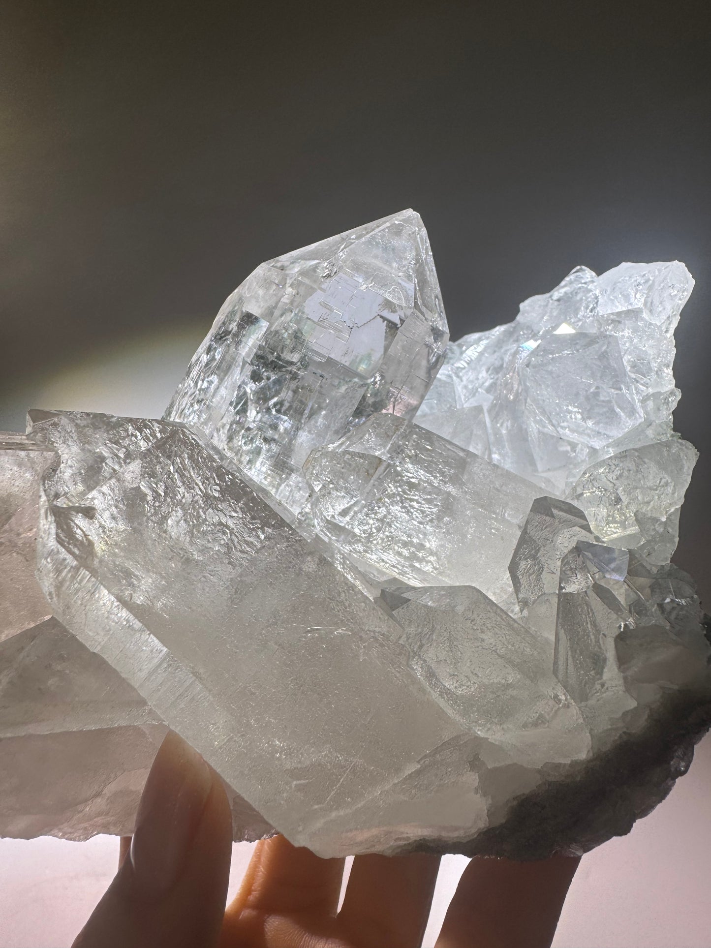 Exklusiver Himalaya Kristallstufe 💎 extra klar in Museumsqualität – 802g, 15.5x9.5cm