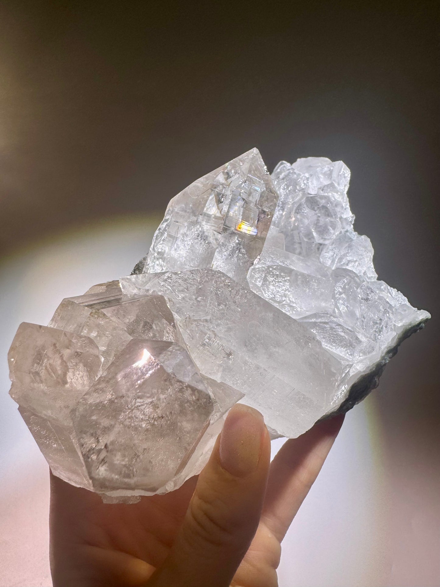 Exklusiver Himalaya Kristallstufe 💎 extra klar in Museumsqualität – 802g, 15.5x9.5cm