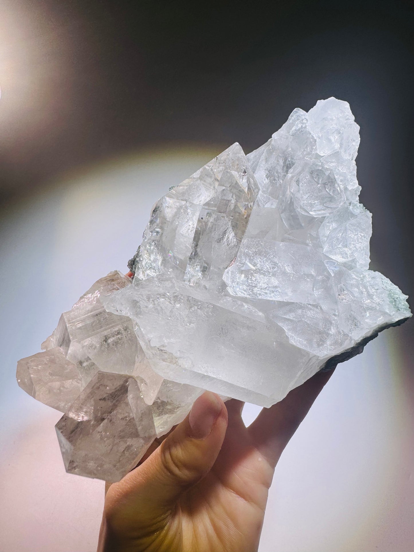Exklusiver Himalaya Kristallstufe 💎 extra klar in Museumsqualität – 802g, 15.5x9.5cm