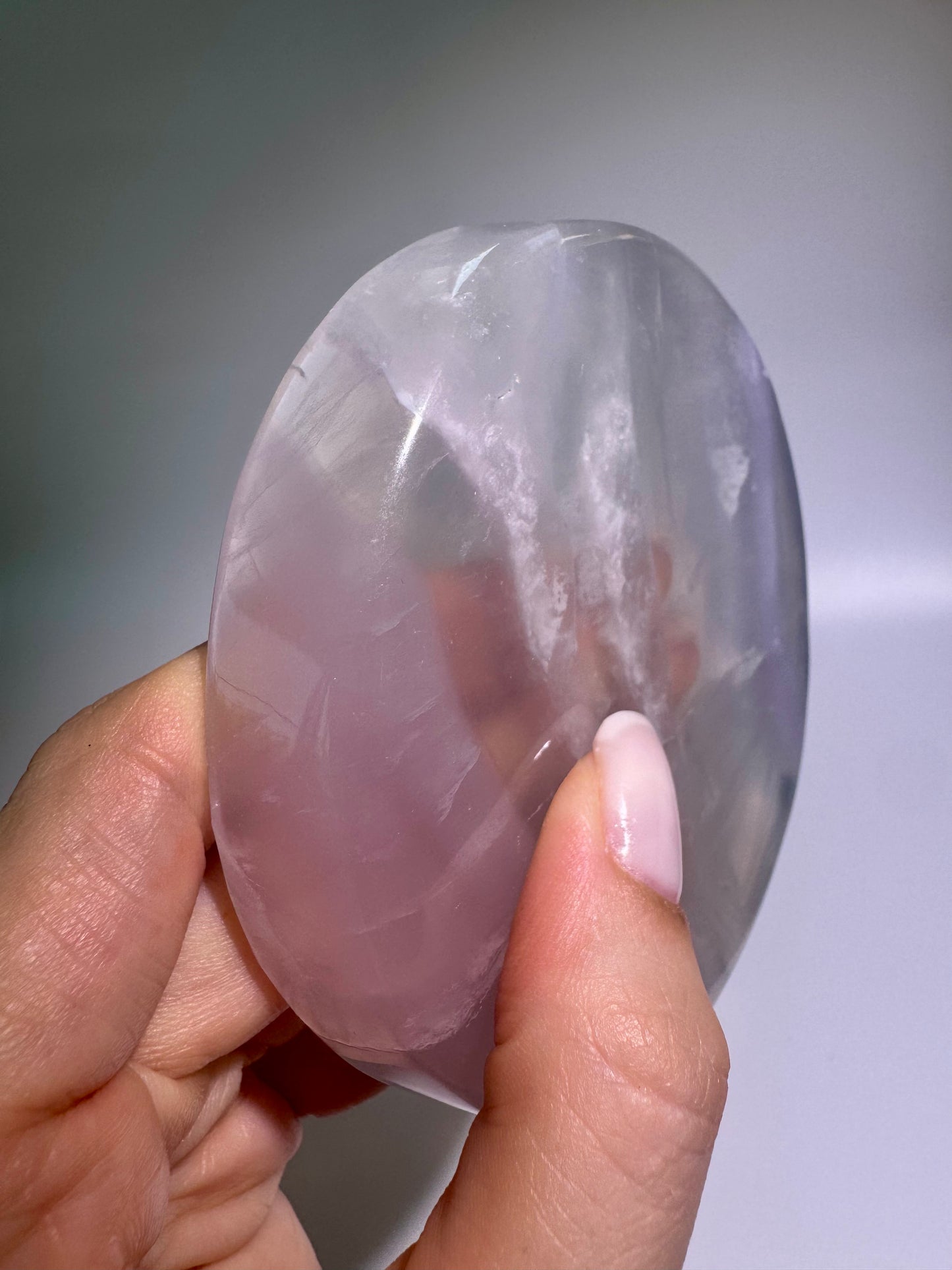Pastellfluorit Kristallschale – 10 cm, 293 g – Sanft klärende Edelsteinschale in zarter Farbvielfalt 💜🌿