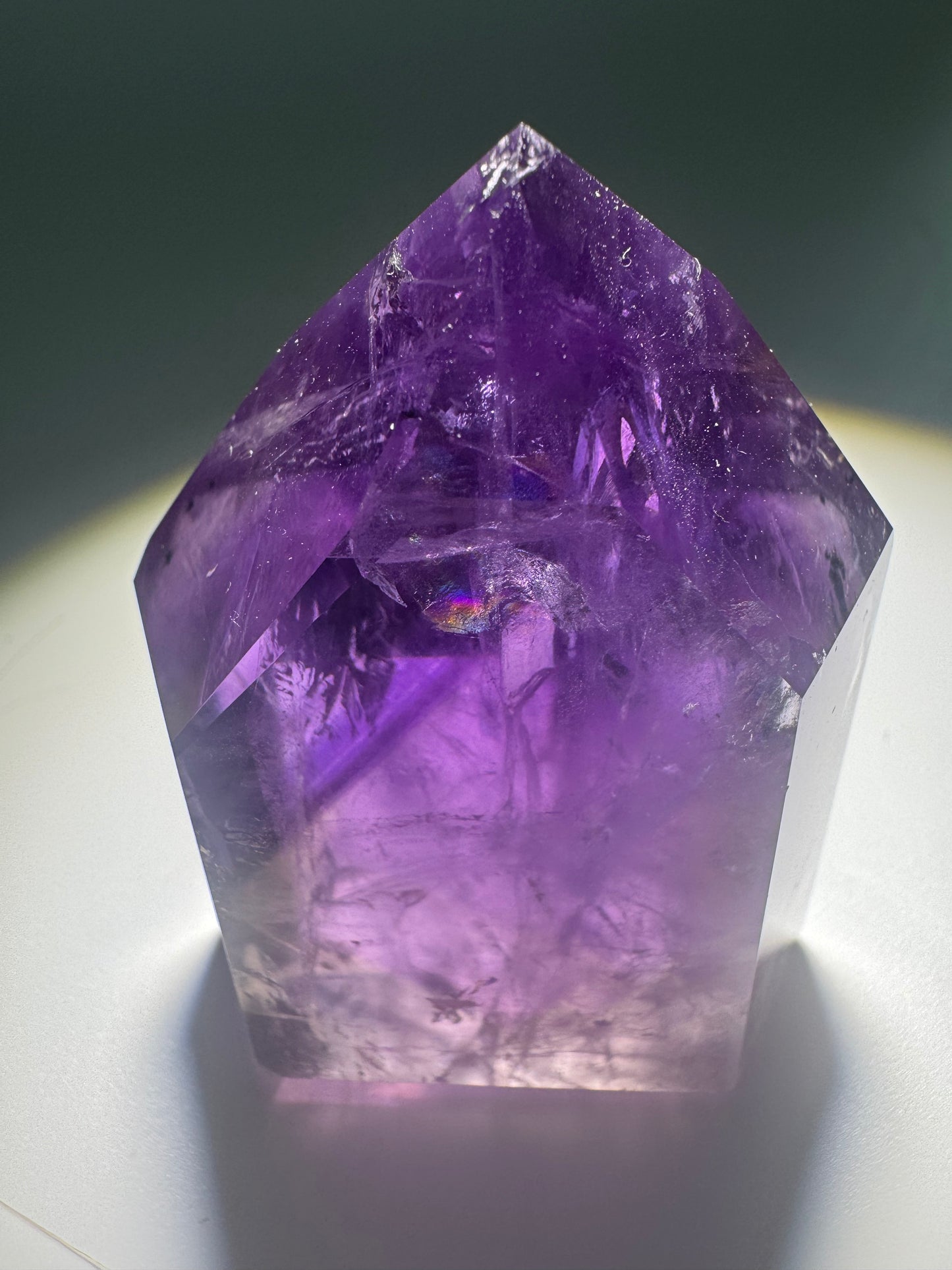 Ametrinspitze 8,4 cm – klarer Edelstein mit Phantomen | Amethyst-Citrin Unikat 93 g Brasilien