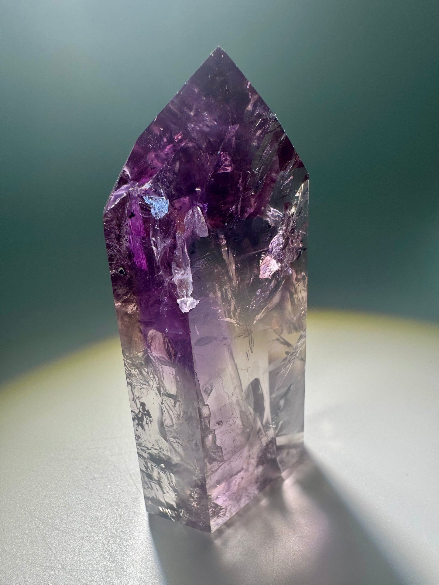 Ametrinspitze 8,6 cm – 136 g | 1A Museumsqualität mit Phantomen, klar & selten | Natürliches Amethyst-Citrin Unikat aus Brasilien 💎