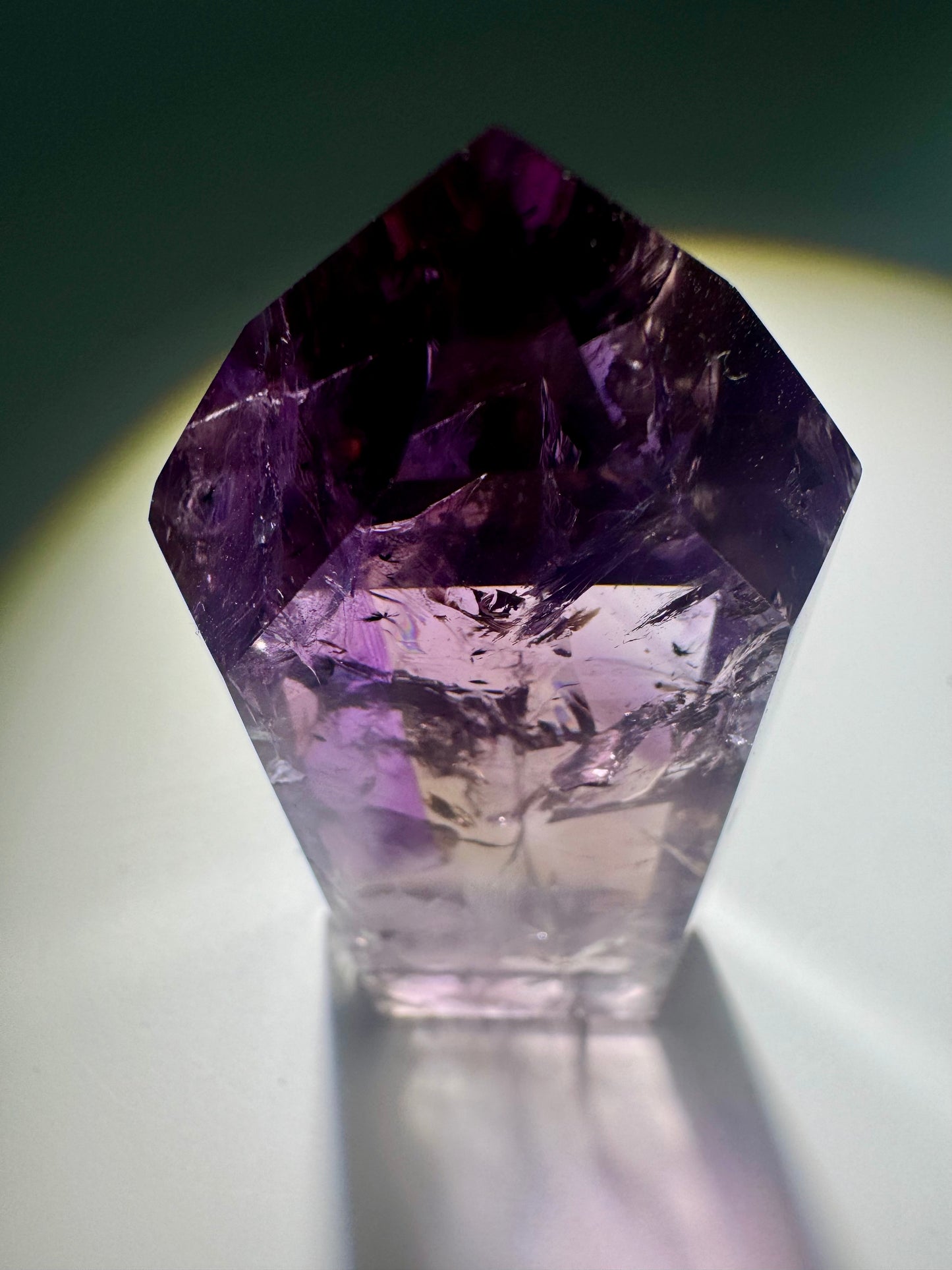 Ametrinspitze 8,6 cm – 136 g | 1A Museumsqualität mit Phantomen, klar & selten | Natürliches Amethyst-Citrin Unikat aus Brasilien 💎