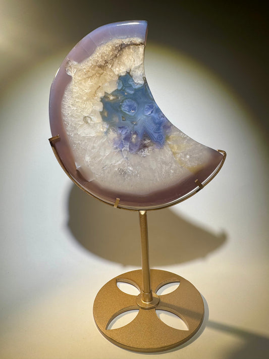 Bezaubernder Achat Mond inkl. goldenem Ständer 💖