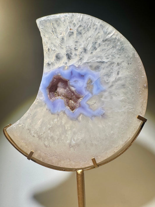 Wunderbarer Achat Mond inkl. goldenem Ständer aus Brasilien 💖