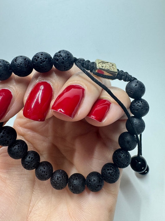 Lavastein-Armband (grössenverstellbar) - 18cm