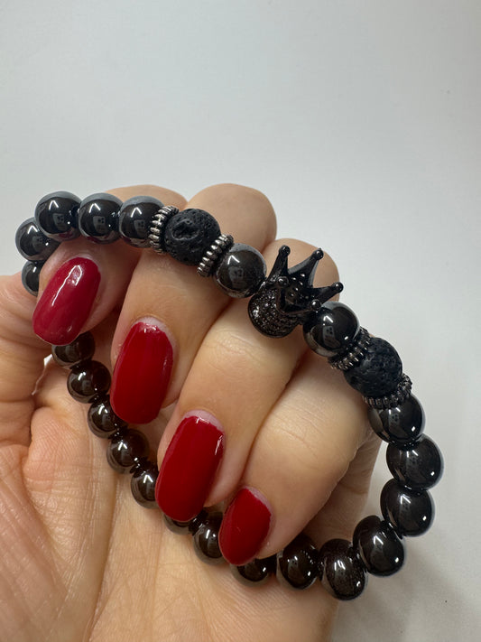 Hämatit Armband 👑 - ca. 18cm