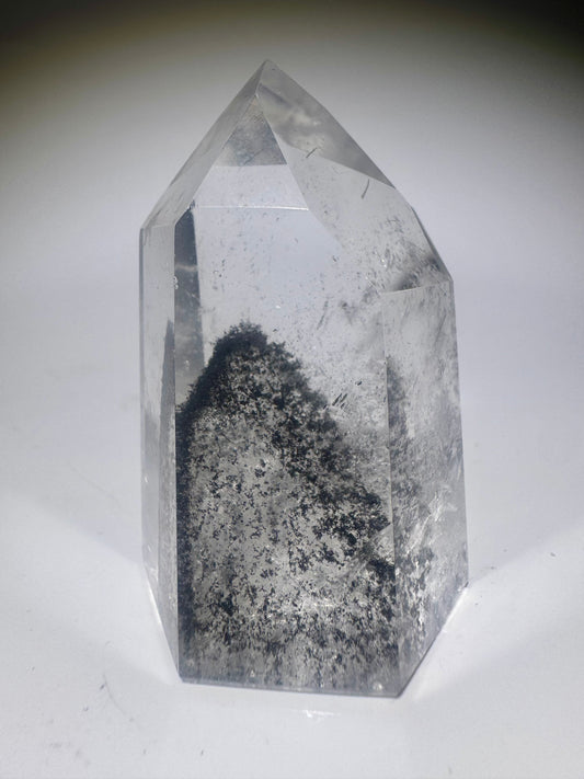 Schwarze Phantom Lemurian Spitze (ultra klar) 🖤 - 5.6cm, 85g