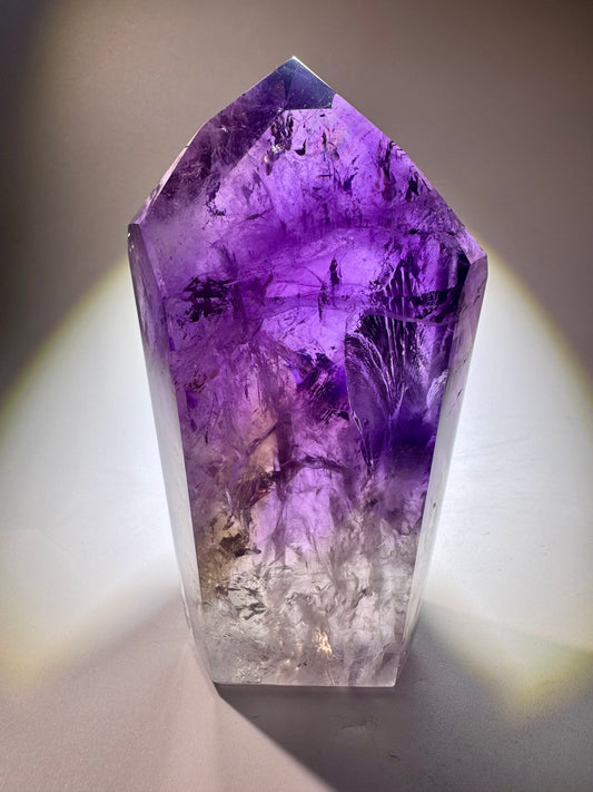 Wunderschöne Phantom Ametrin/Amethyst Spitze 💜 - 9.8cm, 276g