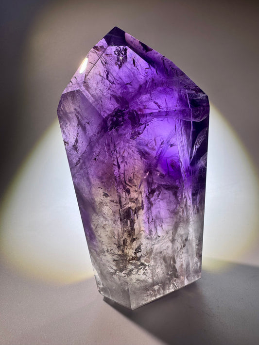 Wunderschöne Phantom Ametrin/Amethyst Spitze 💜 - 9.8cm, 276g