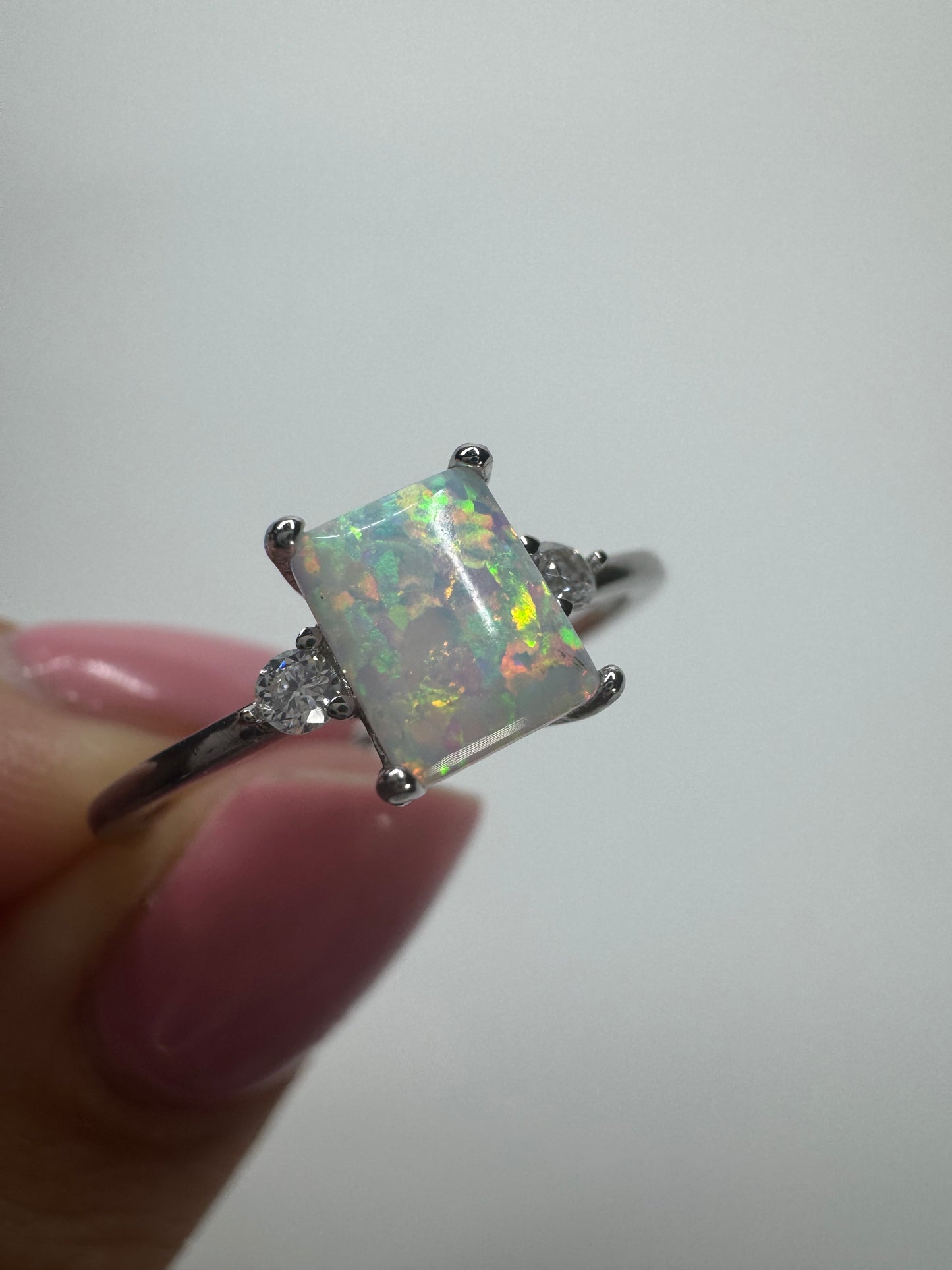 Bague opale enchanteresse đź’Ť Argent 925 - taille 8/57