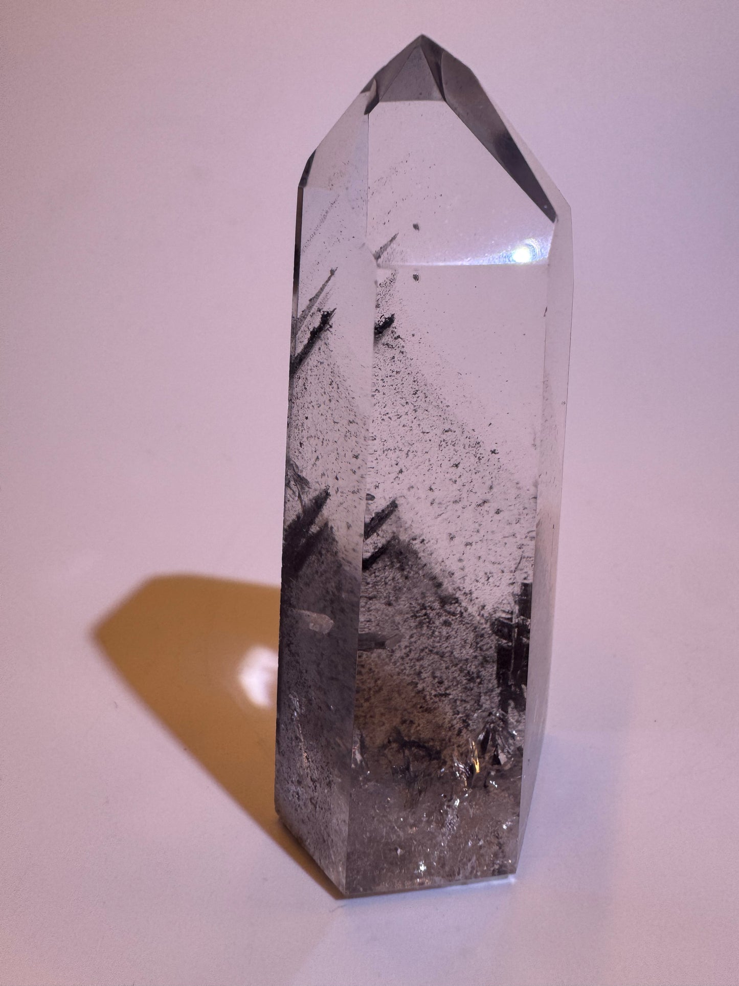 Schwarzer Phantom Lemurian Kristall (ultra klar) 🖤 - 7.2cm, 83g