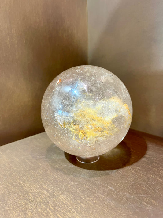 Rutilquarz Kugel 11 cm – 2,1 kg | Kraftvoller Heilstein mit Goldrutileinschlüssen