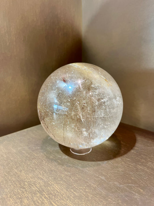 Rutilquarz Kugel 11 cm – 2,1 kg | Kraftvoller Heilstein mit Goldrutileinschlüssen