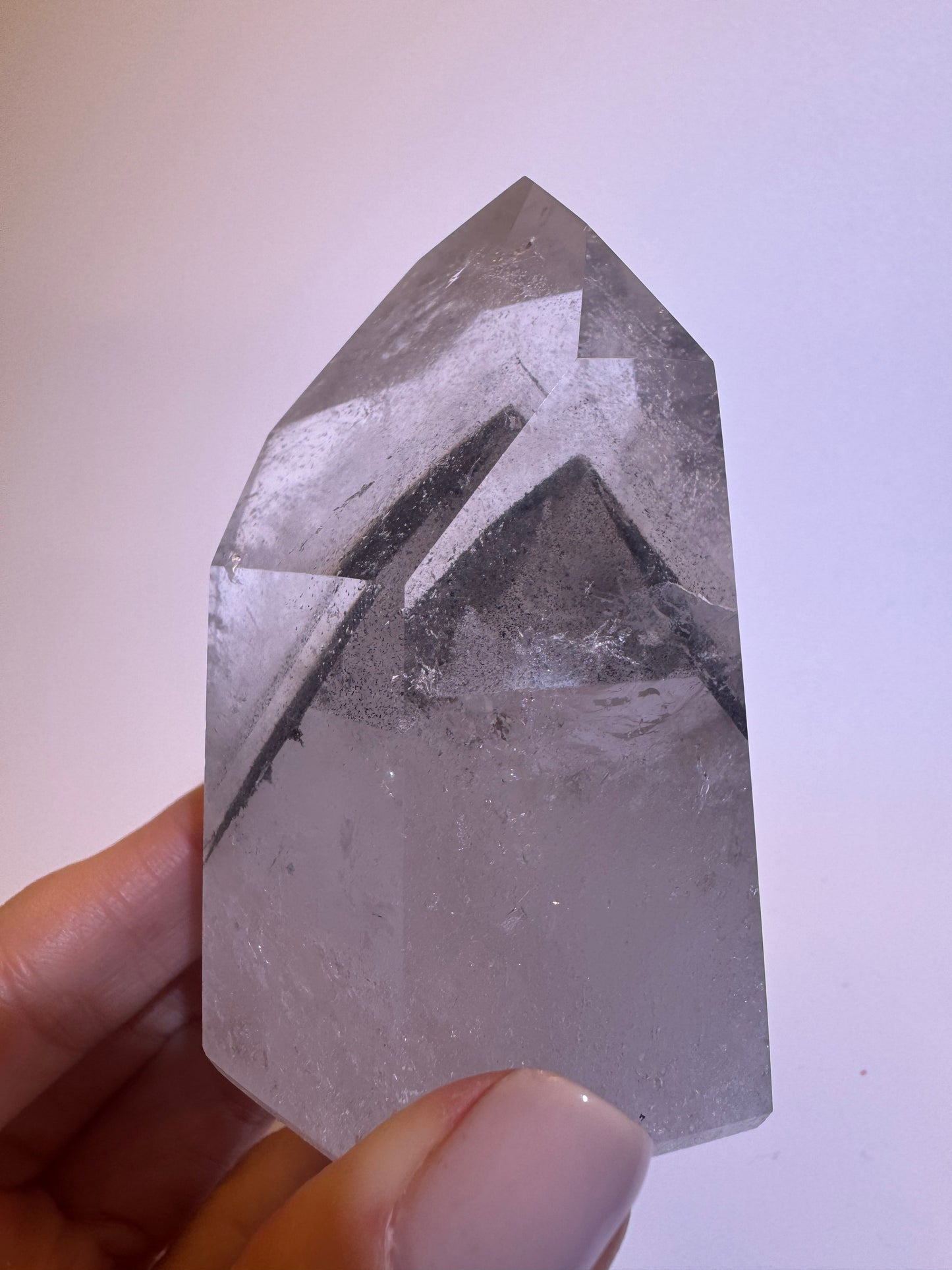 Schwarzer Phantom Kristall (ultra klar) 🖤 - 8cm, 284g