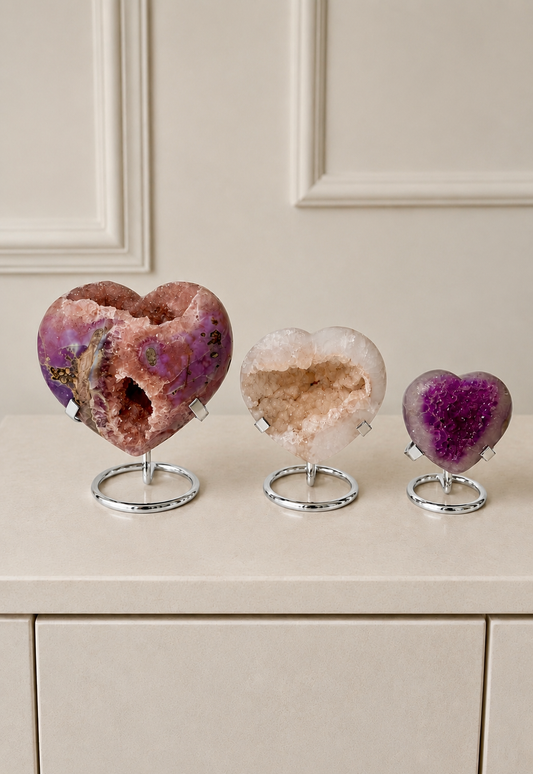 Kristallständer für Herzen S, M & L – Silber | UNIQUE CRYSTALS