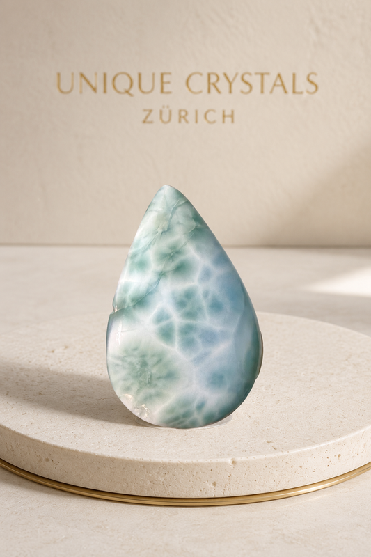 Larimar Cabochon 2,9 cm – 5 g – Seltener Edelstein aus der Dominikanischen Republik