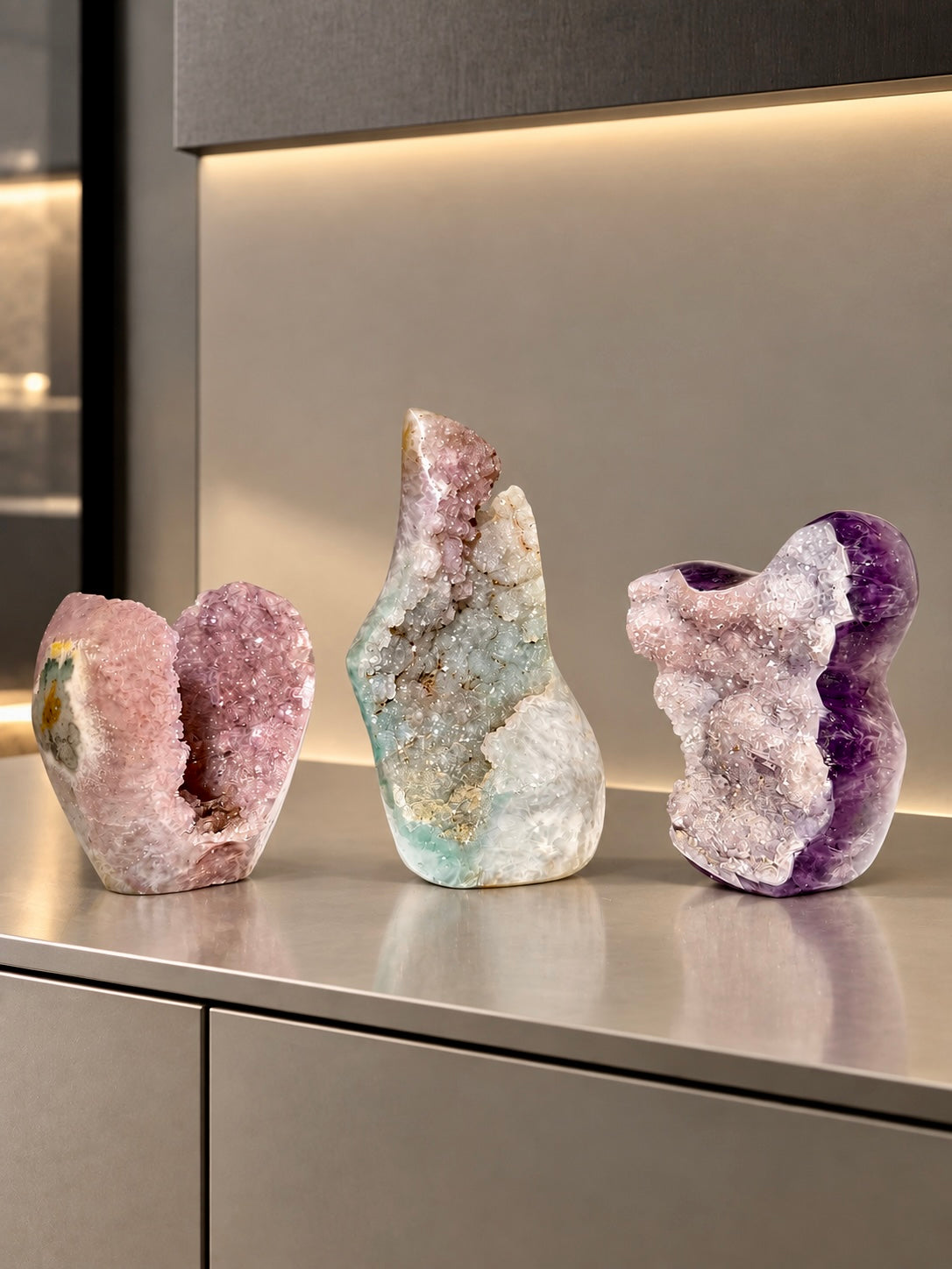 Pastel Sugar Amethyst | Seltene Unikate mit Doppelkristallisation