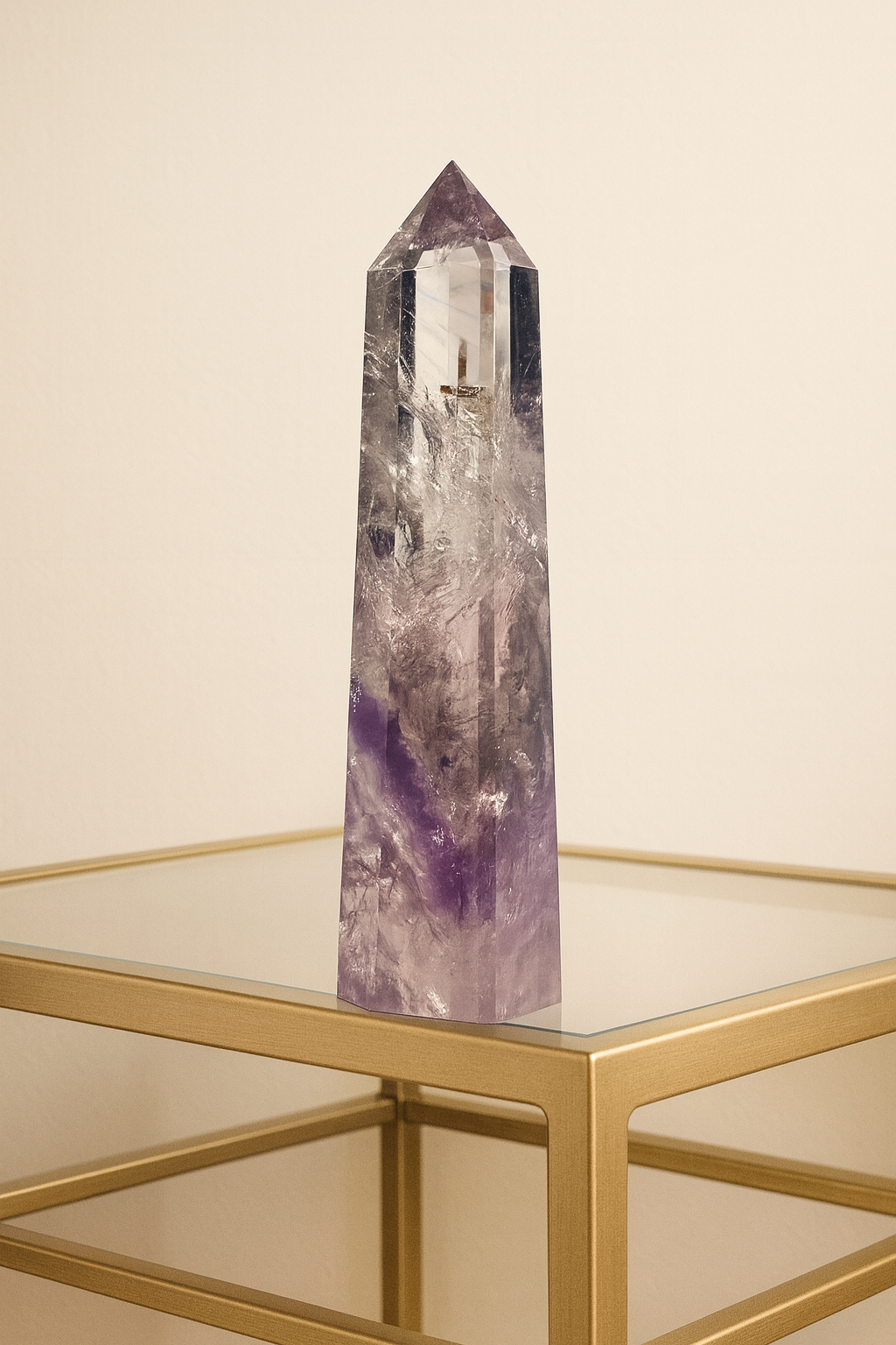 Phantom Amethyst Spitze mit Regenbogen – 10.7 cm | 1A-Qualität aus Brasilien