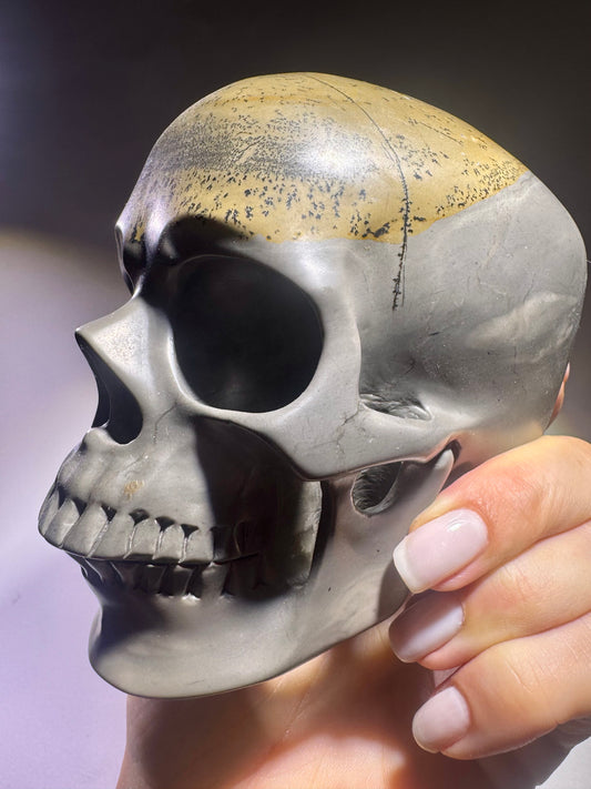 Picture Jasper Totenkopf Kristall Skulptur 12cm