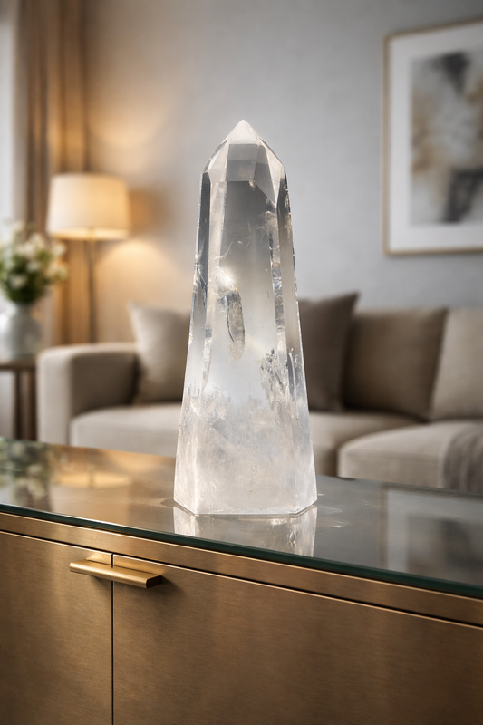 Riesige Bergkristallspitze – Ultraklar mit Regenbogen ✨ | 2,34 kg | 28,5 cm | Premium-Qualität