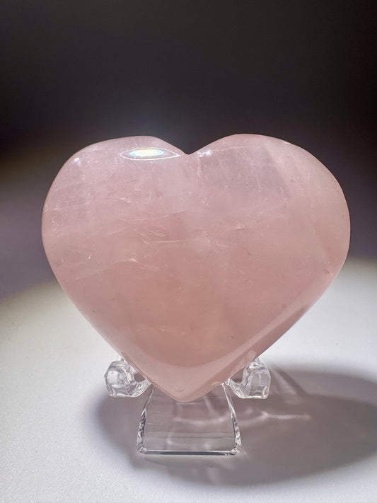 Rosenquarz-Herz aus Brasilien – Handmade & beidseitig geschliffen in glossy High-Quality
