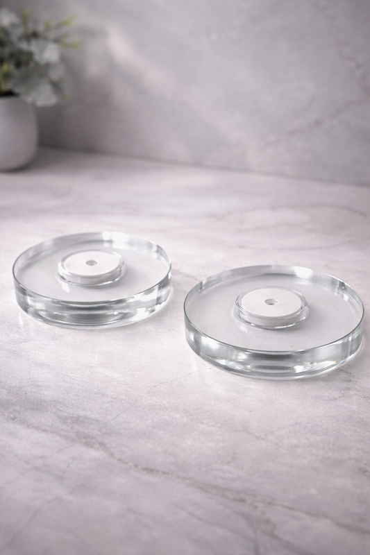 Runde Acryl-LED-Base 10 cm für Cluster und Spitzen, rechargeable