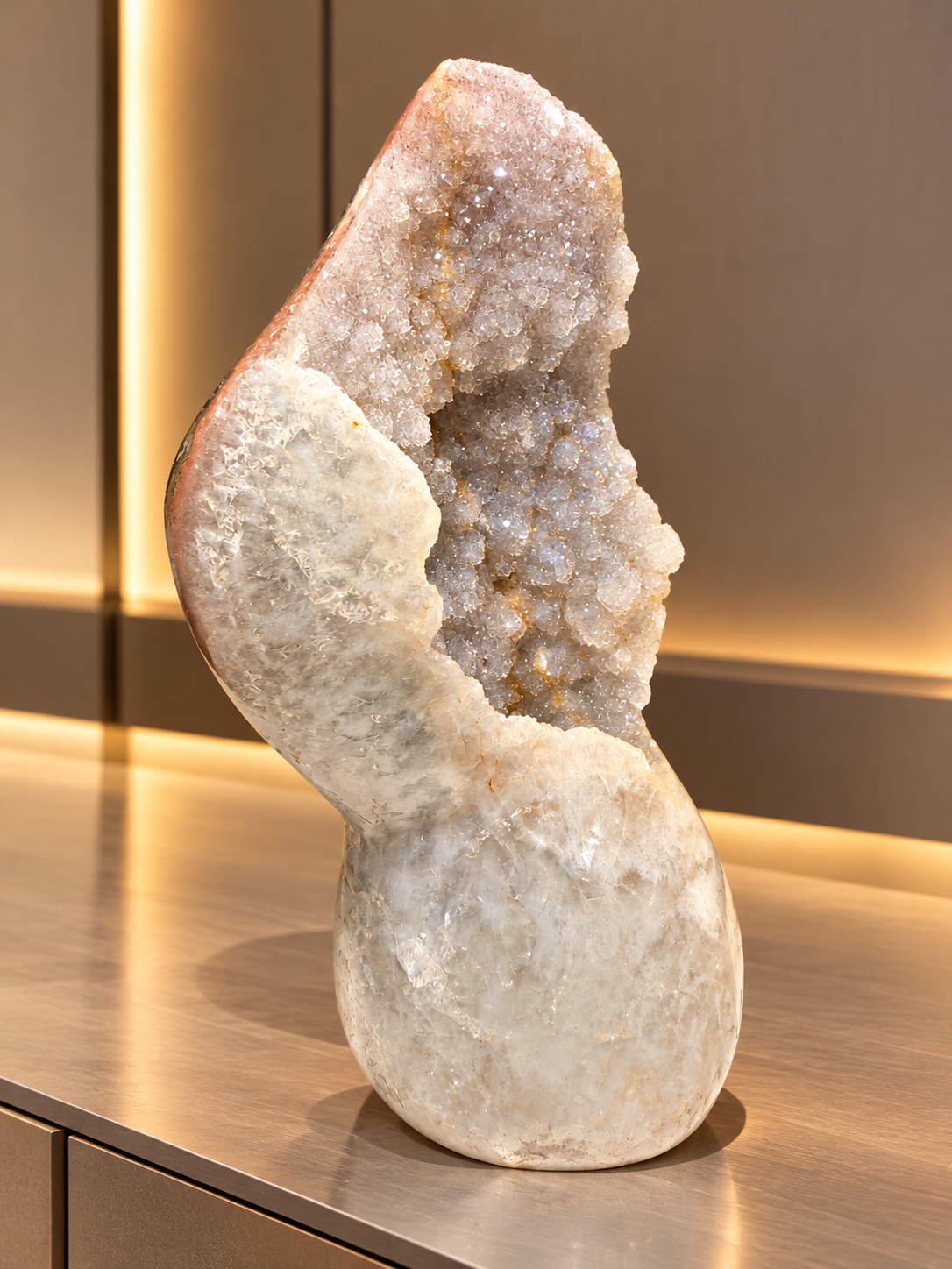 Sugar-Amethyst-Drusen aus Uruguay – geschliffene Freiformen