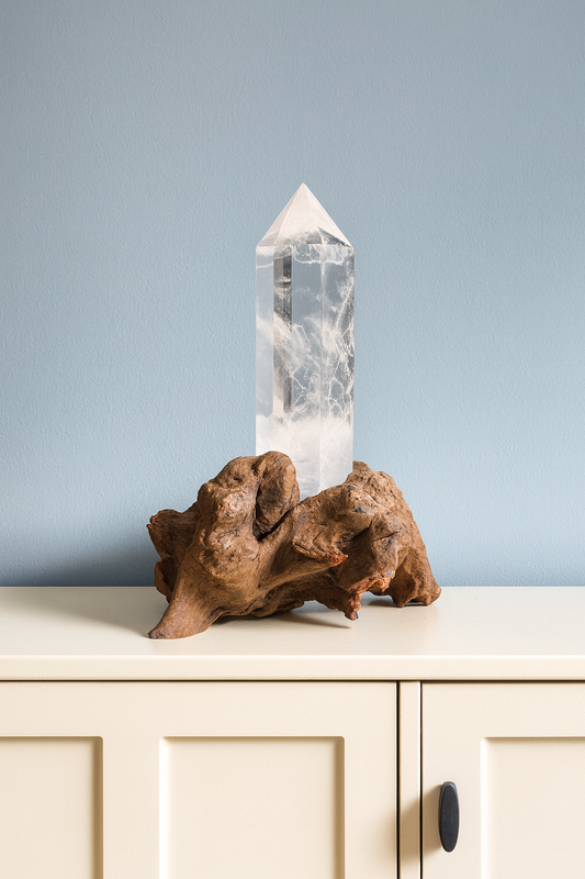 Supersüsse Bergkristallspitze auf Wurzelständer 16,5 cm