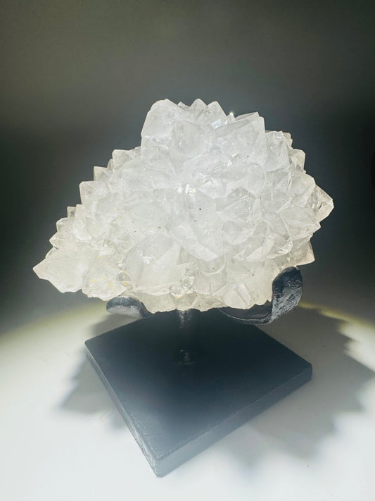 Weisse Quarzblume Uruguay – 11.5cm grosse Kristallblume Edelstein