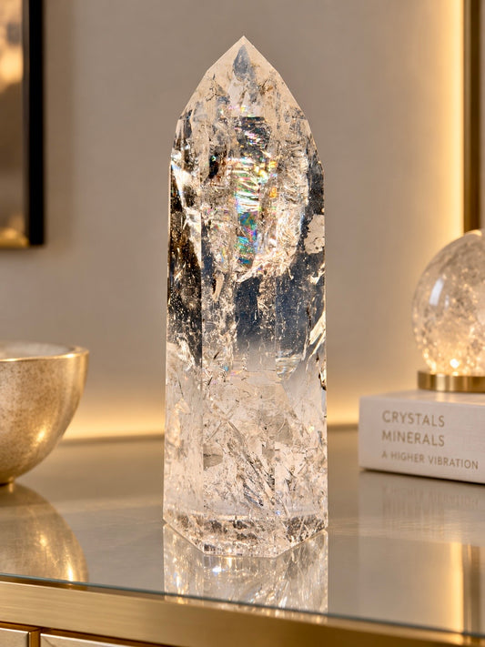 Lemurian Bergkristall Spitze aus Bahia, Brasilien – 14,3 cm | 512 g Premium Qualität