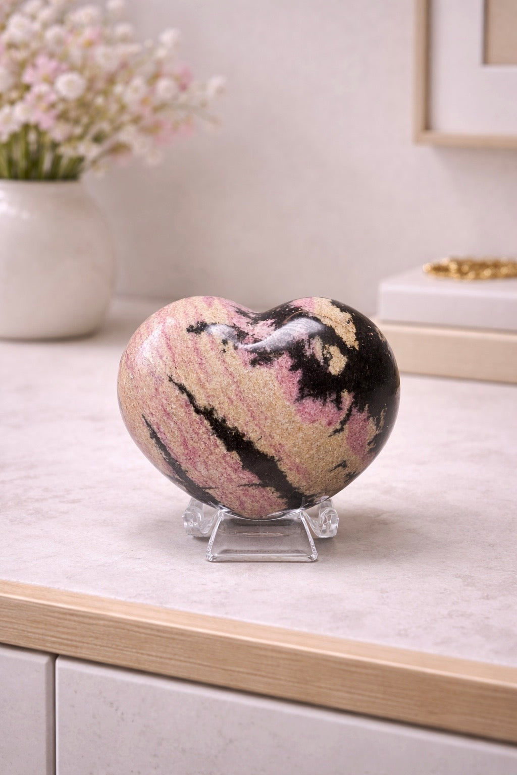 Rhodonit Herz - 8x8cm, 424g