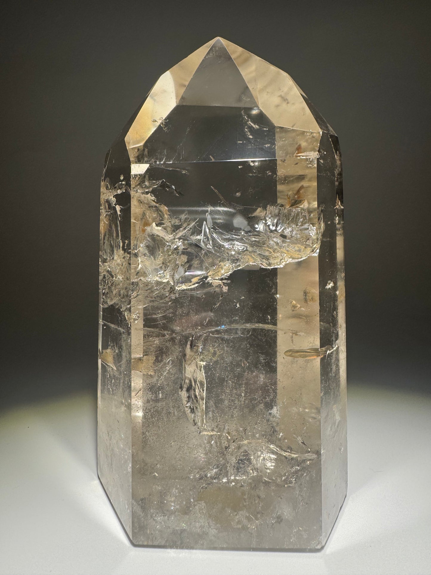 Champagnerfarbene ganz klare Rauchquarz Spitze 🥂 - 12.5cm, 682g