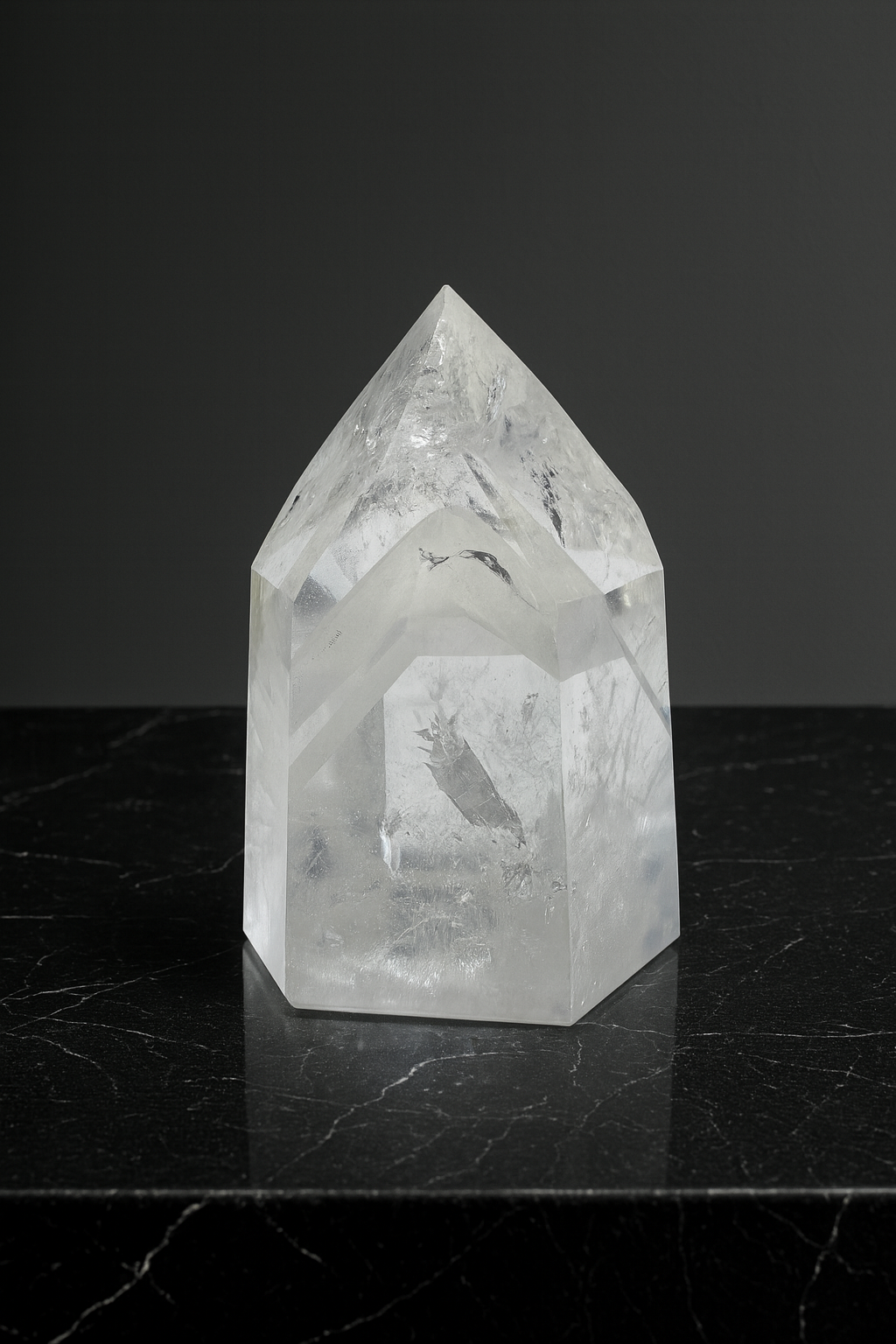 Enchanting Phantom Quartz Point with Rainbow – 7 cm, 177 g Brazil 💎