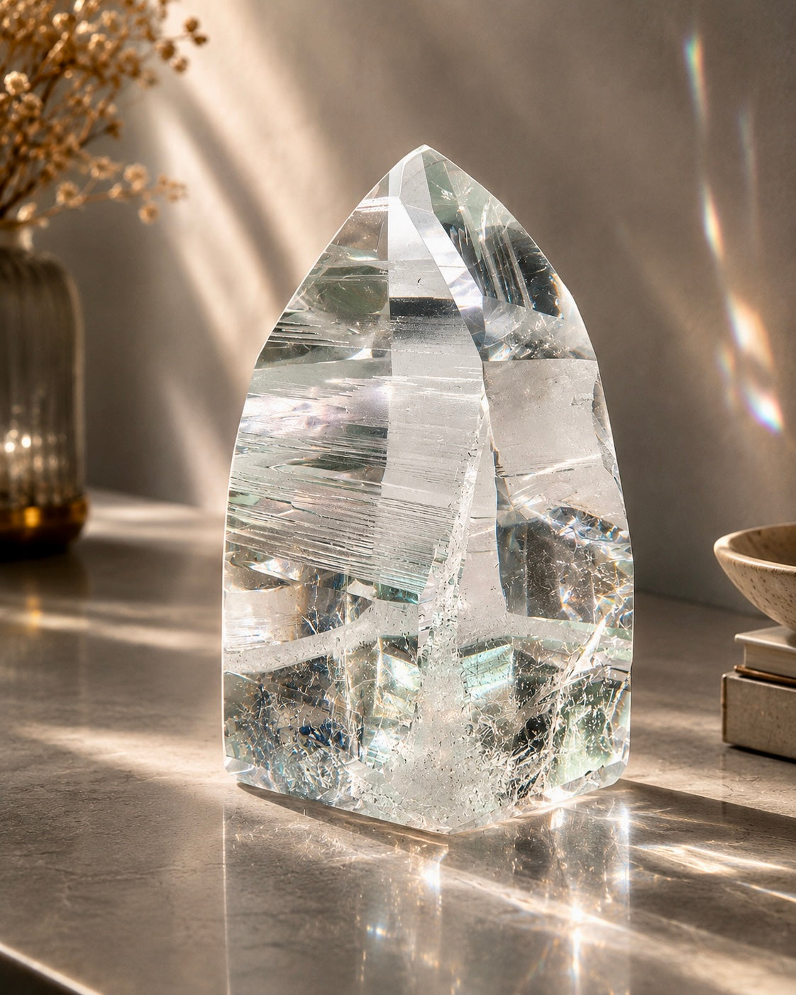 Lemurian Kristallspitze AAA - 13 cm, 1.26kg I Meisterkristall der göttlichen Verbindung