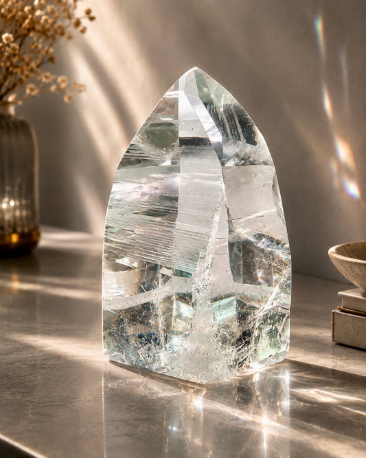 Lemurian Kristallspitze AAA - 13 cm, 1.26kg I Meisterkristall der göttlichen Verbindung
