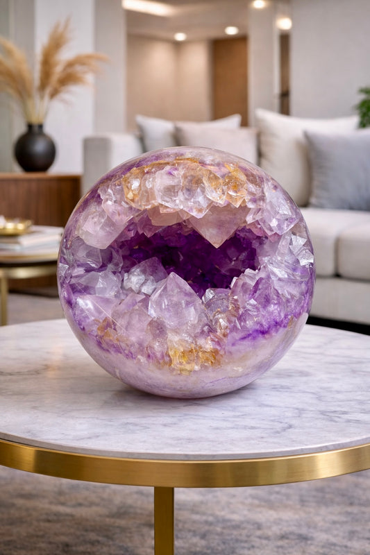 Riesige Amethystkugel 21 cm – 12 kg Naturkraft & zeitlose Schönheit 💜