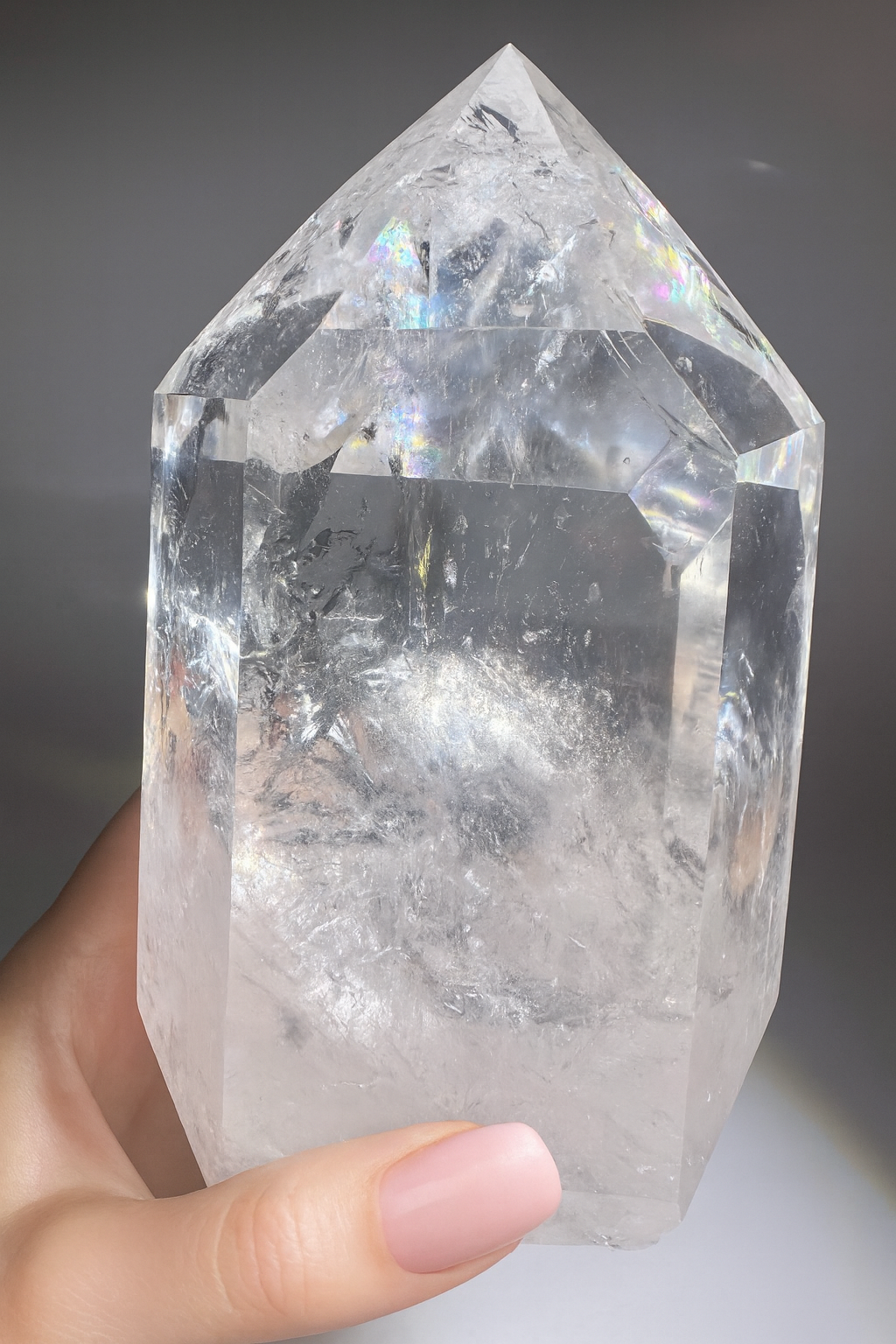 Bergkristall 12.5 cm, 1.1 kg – voller Regenbogen & magischen Einschlüssen 💎