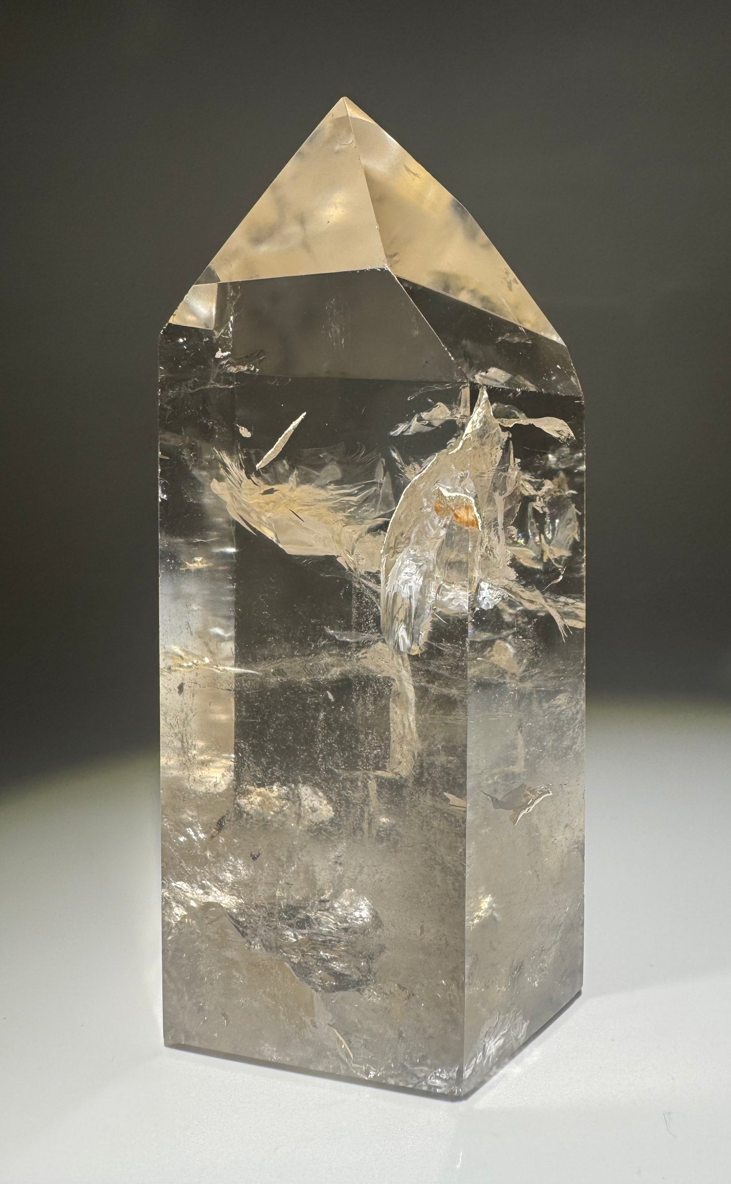 Champagnerfarbene ganz klare Rauchquarz Spitze 🥂 - 12.5cm, 682g