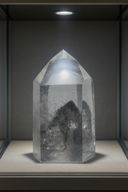 Schwarze Phantom Lemurian Spitze (ultra klar) 🖤 - 5.6cm, 85g
