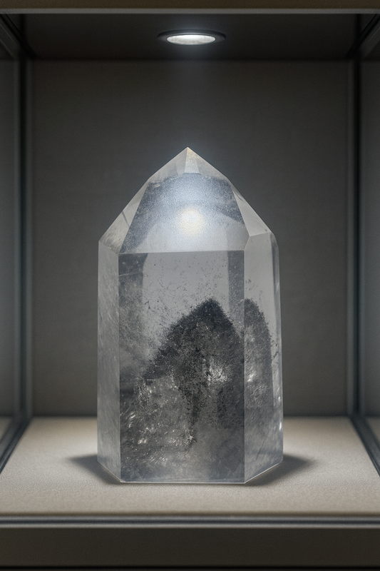 Schwarze Phantom Lemurian Spitze (ultra klar) 🖤 - 5.6cm, 85g