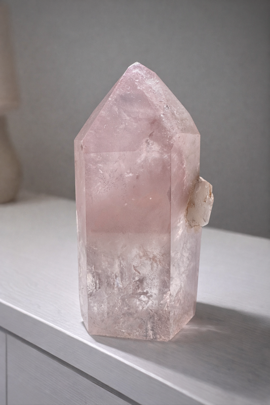 Seltene Pink Lithium Phantomspitze 10,5 cm – Hochwertiger Kristall aus Brasilien (372 g)