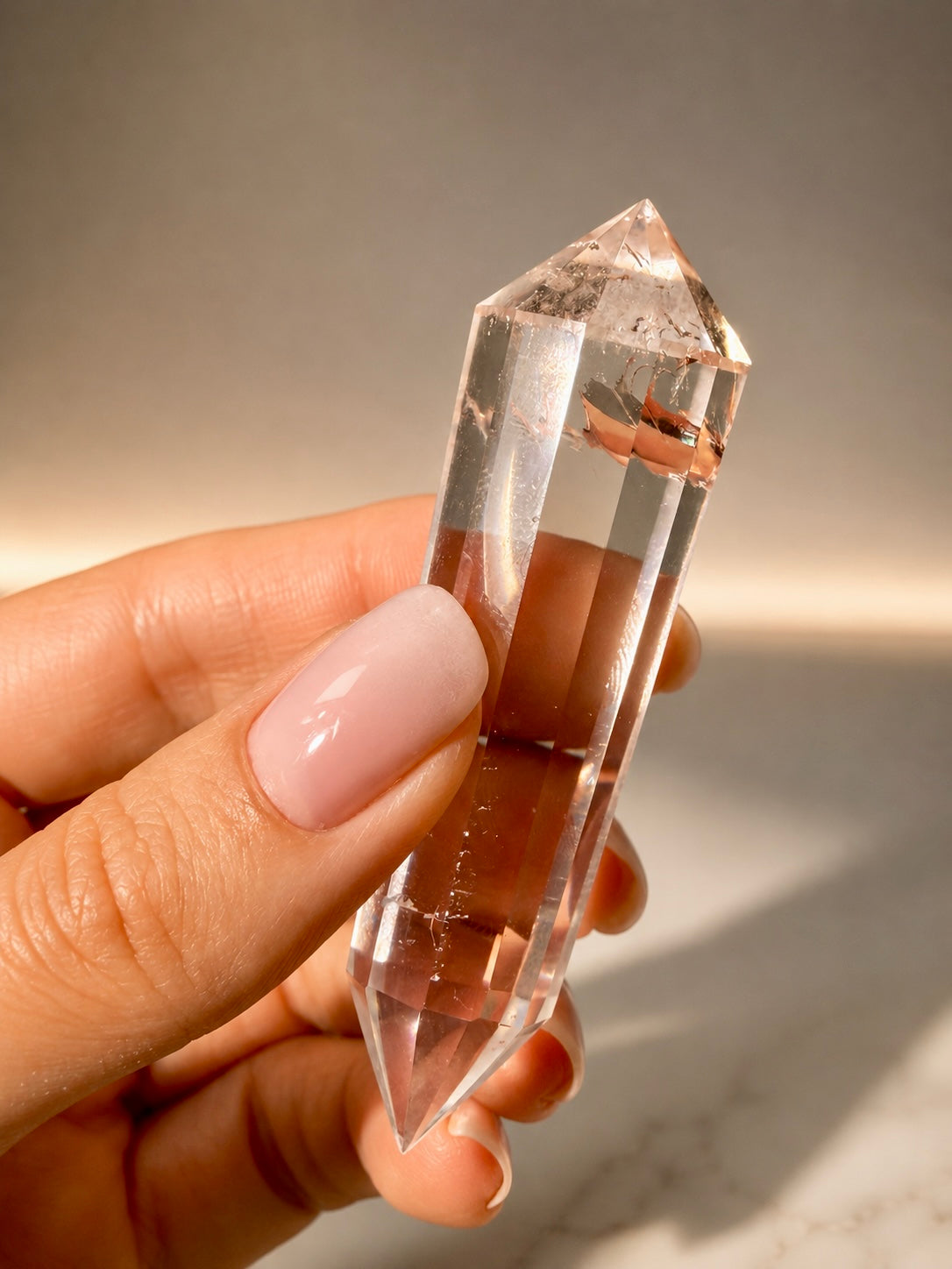 12-facettiger Vogel Cut Lemurian Bergkristall – extra klare Qualität