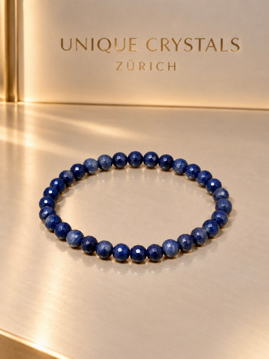 Saphir Armband • 5 mm facettierte Perlen • Natürlicher Saphir in 1A-Qualität