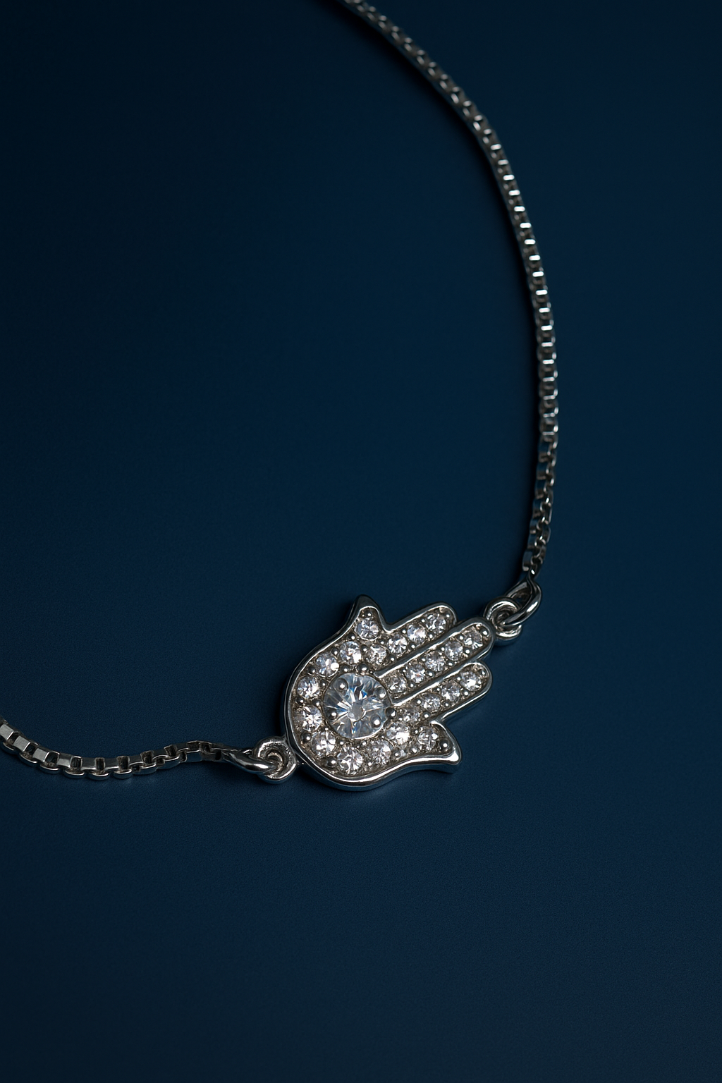 Armband mit Fatima-Hand – 925 Silber rhodiniert